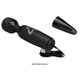 Pretty Love Rechargeable Body Wand Massager with LED Light Black Electric Massager
